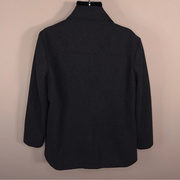 Medium Kenneth Cole Men’s Dark Grey/Black Wool Blend Peacoat Classic Lined Retro - Picture 8 of 14